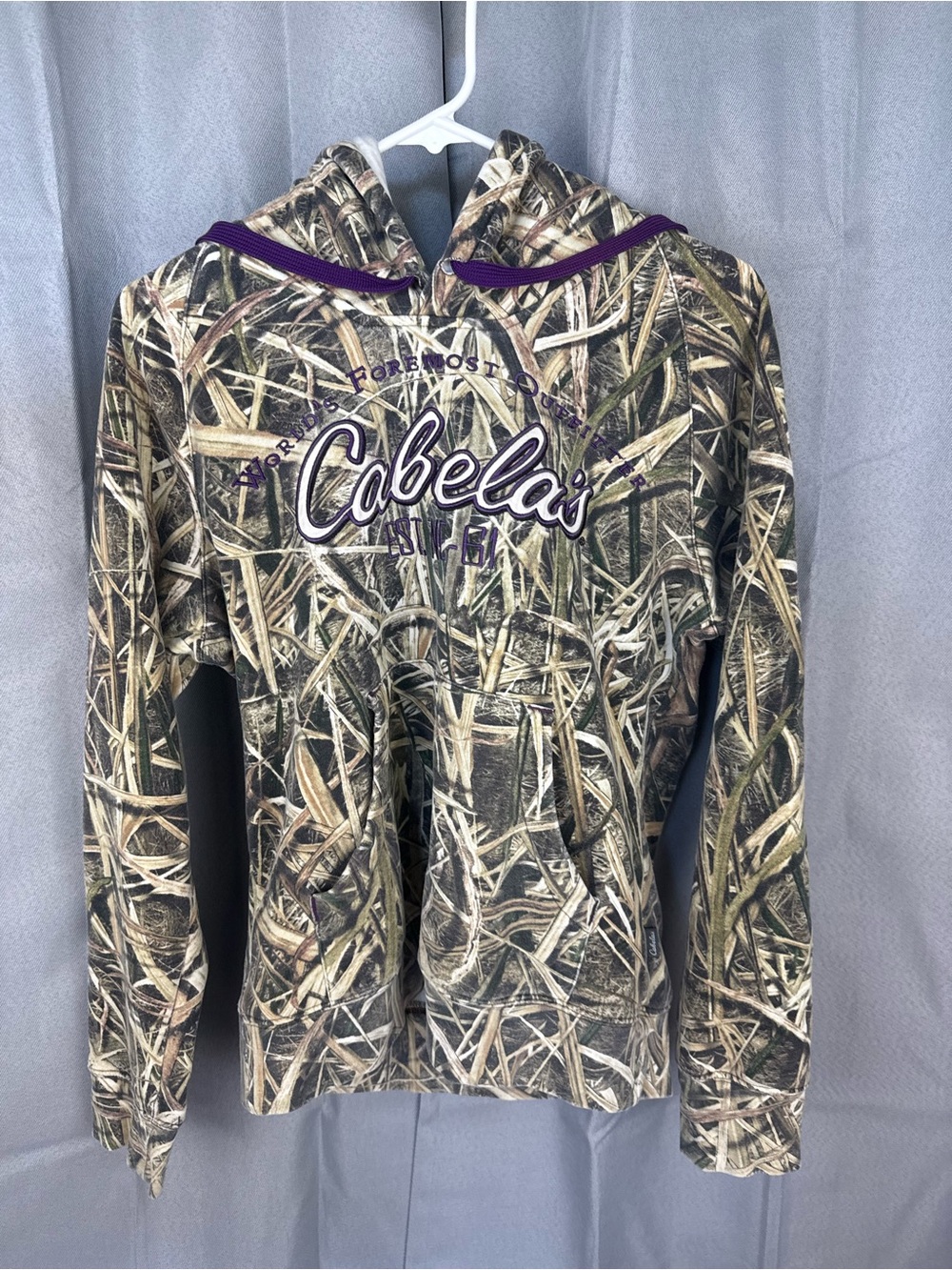 Cabela’s Camo Hoodie Women’s M Purple Realtree Style Hunting Sweatshirt